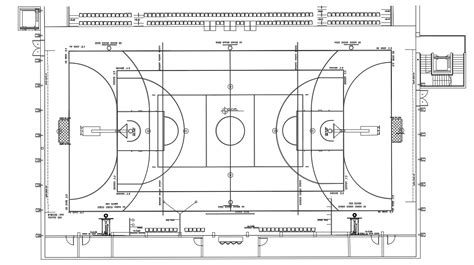 Basket Ball Court Layout Plan CAD File - Cadbull