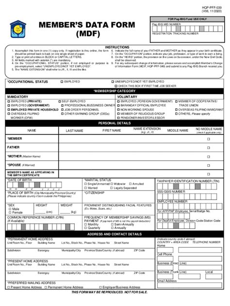 2020 Form PH Pag-IBIG HQP-PFF-039 Fill Online, Printable, Fillable ...