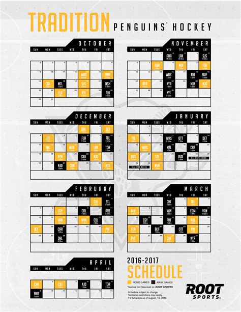 Pittsburgh Penguins Printable Schedule 2023-24