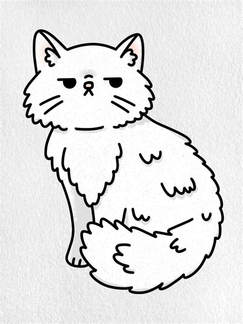 Persian Cat Drawing - HelloArtsy