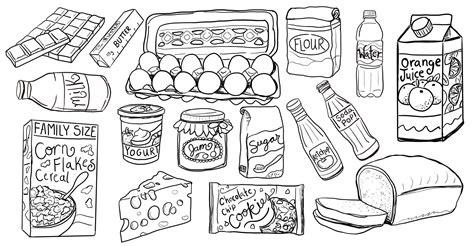 Groceries Clip Art Hand Drawn Grocery Clip Art Food Clip Art Commercial ...