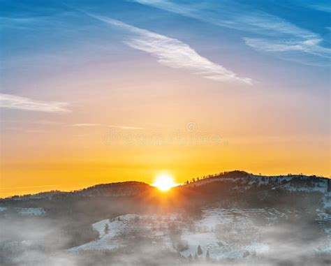 Sunrise Early Spring with Fog Stock Photo - Image of early, horizon ...