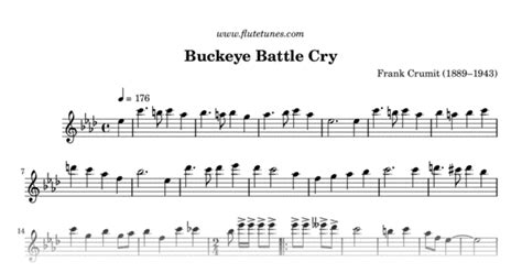 Buckeye Battle Cry (F. Crumit) - Free Flute Sheet Music | flutetunes.com