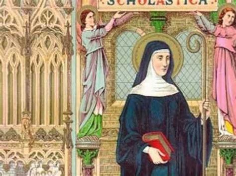 Saint February 10 : St. Scholastica - Patron of #Nuns and Storms - Sister of St. Benedict