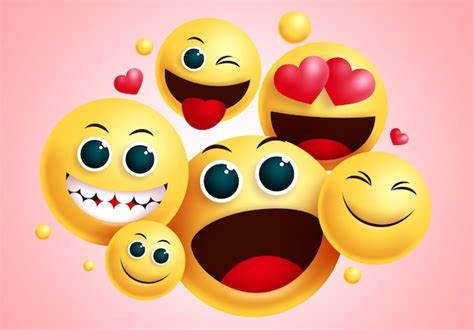 Premium Vector | Emojis smiley group vector design Smileys emoji group ...