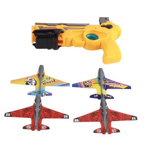 Outdoors Foam Air Battle Catapult Plane Launchers Toy Glider Model Toys for ChildrenYellow ...