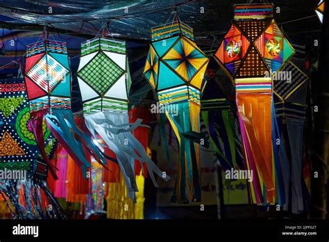 Colorful traditional Lanterns in Various Shapes Akash kandil (Diwali ...