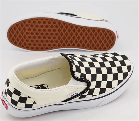 Vans Classic Slip On Trainers Black White Check Fl21 - Women's Trainers