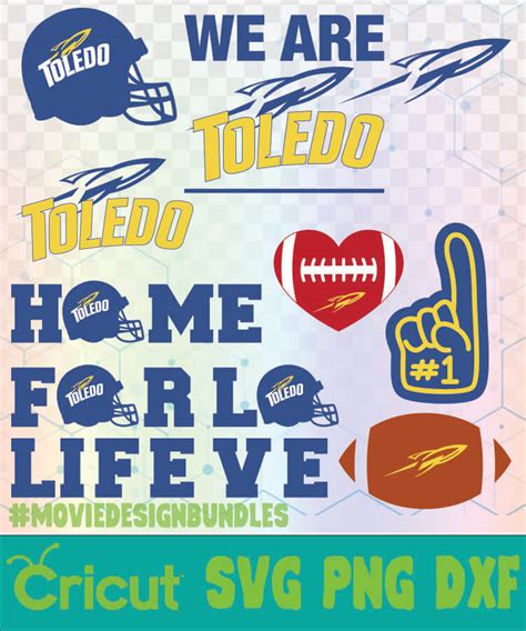 TOLEDO ROCKETS FOOTBALL NCAA LOGO SVG, PNG, DXF - Movie Design Bundles