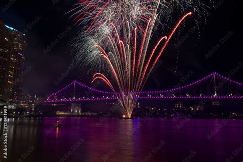 Story Bridge Fireworks Stock Photo | Adobe Stock