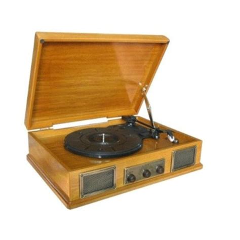 Steepletone Norwich Retro Wooden Record Player Light Wood | GetInTheMix