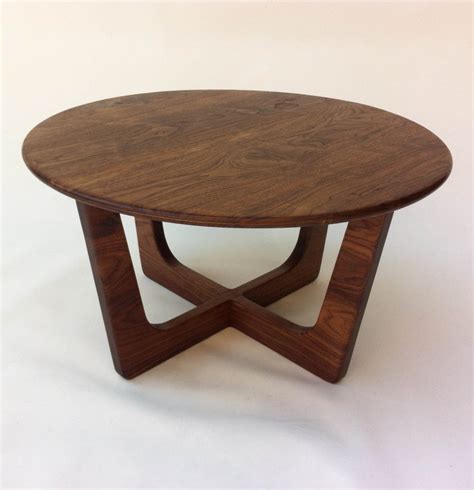 Solid Walnut Round Mid Century Modern Coffee Table