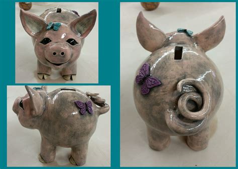 Hand-built clay pinch pot piggy bank. | Pottery animals, Ceramics projects, Ceramic pinch pots