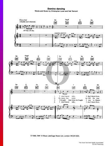 Domino Dancing (Pet Shop Boys) Piano Sheet Music - OKTAV