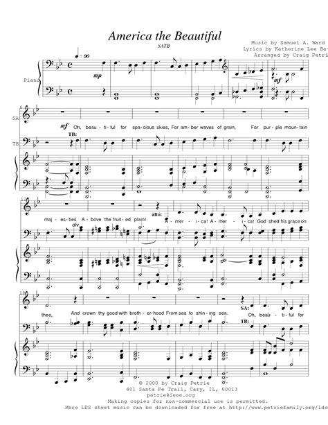 America the Beautiful (by Craig Petrie -- SATB)