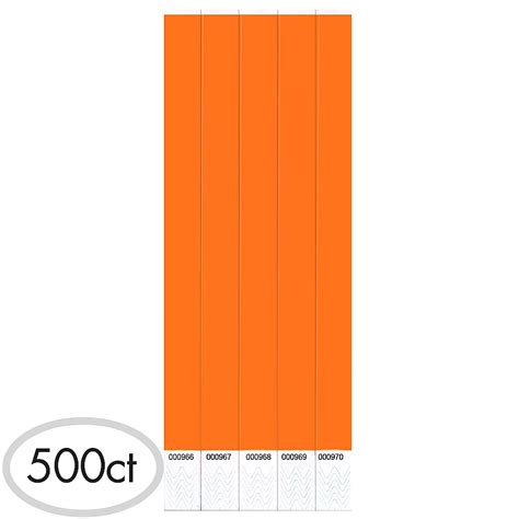 Neon Orange Paper Wristbands 500ct | Party City