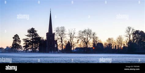 Frenchay common Bristol, St John the Baptist Church on a frosty dawn Stock Photo - Alamy