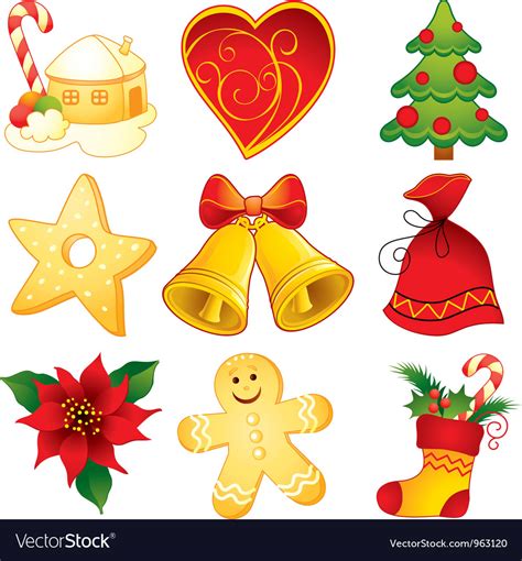 Christmas symbols Royalty Free Vector Image - VectorStock