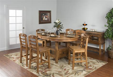 Sunny Designs Sedona Rustic Oak 7 Piece Dining Set - Virginia Furniture Market - Pub Table and ...