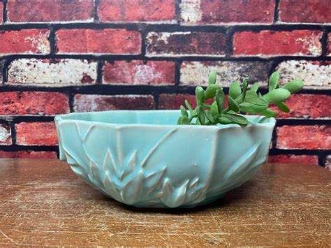 Turquoise Mccoy Bowl Planter - Etsy