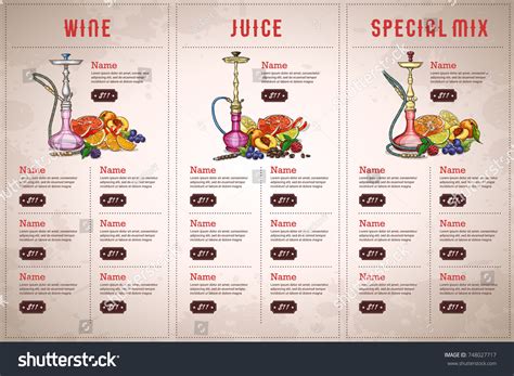 Vector Color Menu Design Stock Vector (Royalty Free) 748027717 | Shutterstock