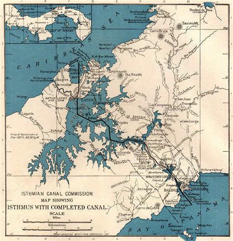 1914 Antique PANAMA CANAL Map 1920s Maritime Canal Map Gift for ...