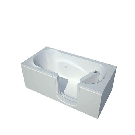 Universal Tubs 5 ft. Right Drain Step-In Whirlpool Bath Tub in White ...