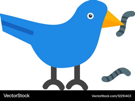 Bird eating worm Royalty Free Vector Image - VectorStock