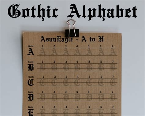 Blackletter Calligraphy Template Calligraphy Practice Sheet for Adult Gothic Alphabet ...