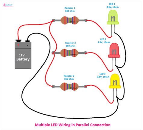 LED Connection Diagram and Wiring Procedure - Series, Parallel - ETechnoG