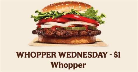 WHOPPER WEDNESDAY - $1 Whopper Today Only! - The Freebie Guy®