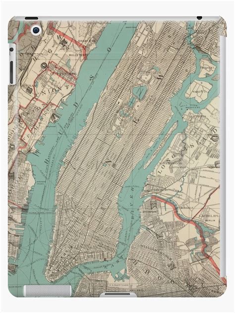 "Vintage Map of New York City (1890)" iPad Cases & Skins by ...