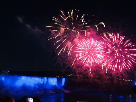 Fireworks over Niagara Falls during the Canada Day celebrations over ...