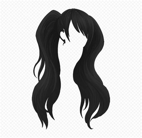 HD Black Anime Girl Hair PNG | Citypng