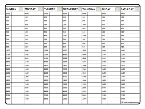 24 Hour Daily Planner Printable