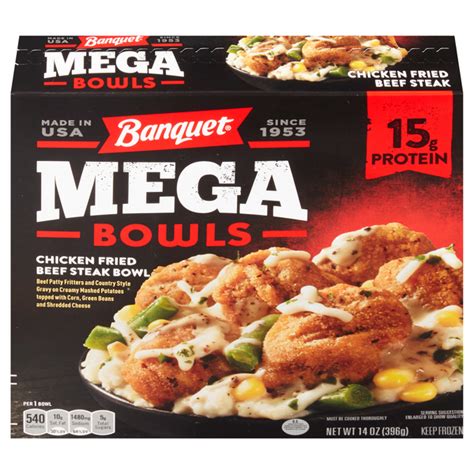Save on Banquet Mega Bowls Chicken Fried Beef Steak Order Online Delivery | Stop & Shop