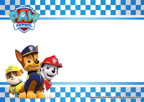 Free Printable Cute Paw Patrol Invitation Templates | Paw patrol ...