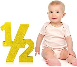 Amazon.com: Half Number Sign Glitter 1/2 Baby Birthday Party Supplies Half Birthday Decorations ...