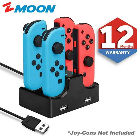 Joy Con Charger for Nintendo Switch 4 in 1 Joy-Con Charging Dock ...