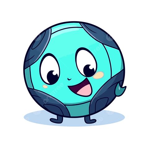Half Volleyball Vector, Sticker Clipart Blue Ball With A Character Design Cartoon, Sticker ...