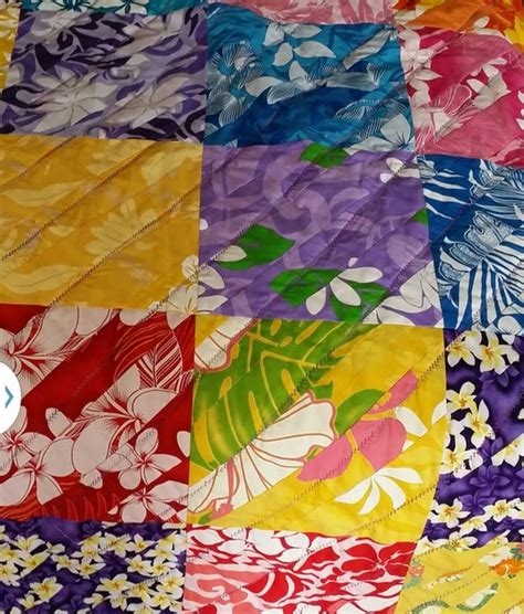 Hawaiian Prints Handmade Lap Quilt 50 x 50