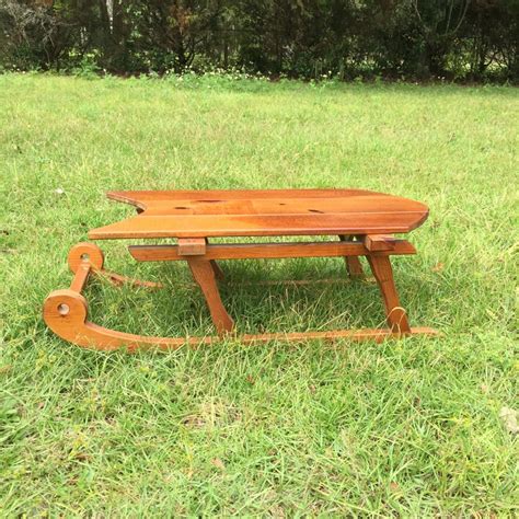 Vintage Wood Coffee Table Sled Table Wood Bench Mountain - Etsy