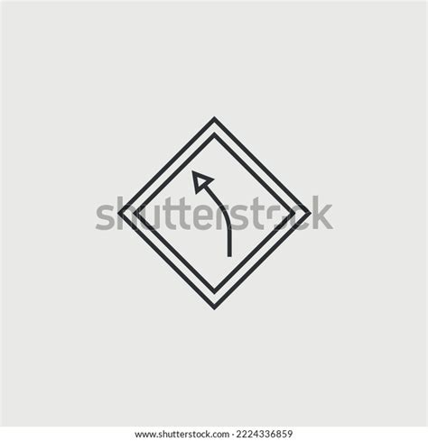 Curve Road Ahead Road Sign Vector Stock Vector (Royalty Free ...