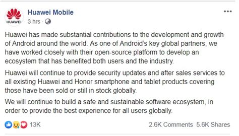 Huawei Released their Official Statement On US Govt imposed Android Ban ...