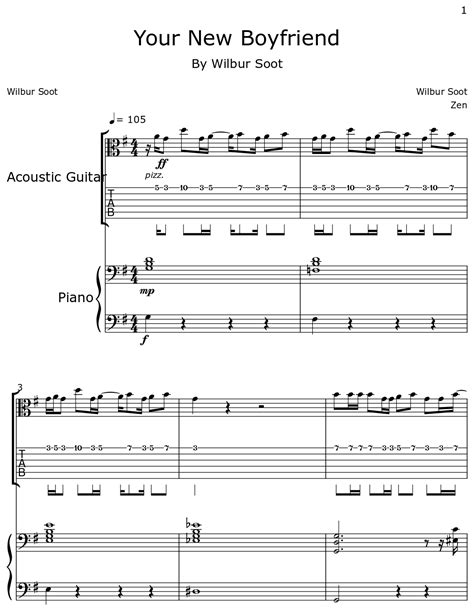 Your New Boyfriend - Sheet music for Acoustic Guitar, Piano