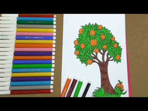 تعليم الرسم | رسم شجرة برتقال | رسم سهل للمبتدئين - YouTube