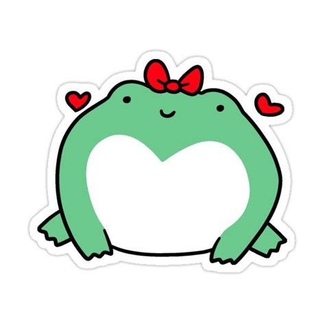 Love Frog with Bow Sticker by SaradaBoru in 2021 | Frog art, Frog ...