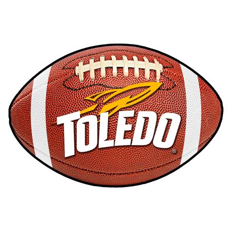 FanMats® 3348 - "Football" NCAA University of Toledo 1.8' x 2.8' Oval Nylon Area Rug with ...