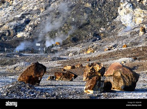 Campi Flegrei, Campania, Italy. Solfatara volcano. Igneous rock ...