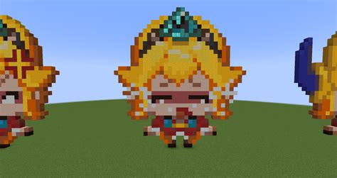 I made even MORE little princess pixel art in minecraft! : r/GuardianTales